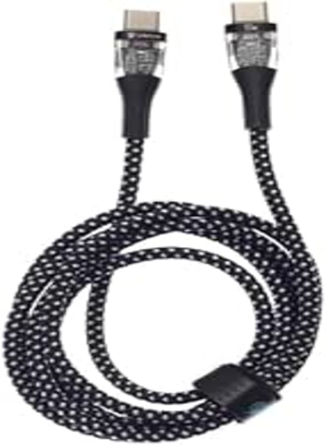 Yison Celebrat HB-15 Portable Type-C ToType-C Fast Charge And Data Transmission Cable With Braided wire Design And Practical Fits Mobile Phone 60W /1200mm - Black